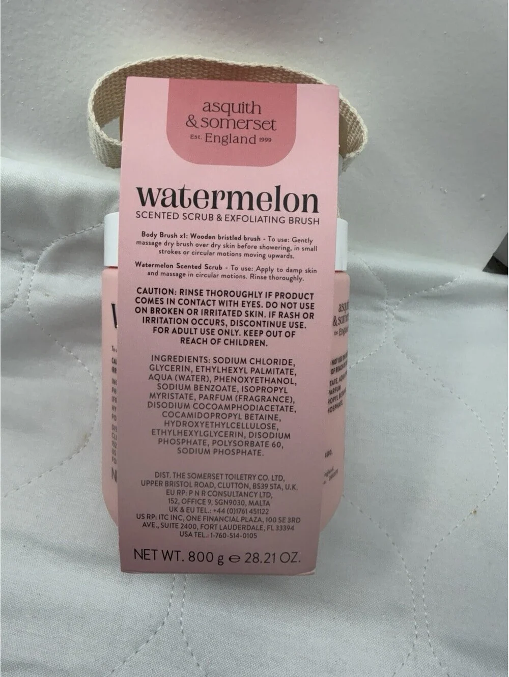 Asquith & Somerset Watermelon Scrub & Brush Body Exfoliator Gift Set NEW